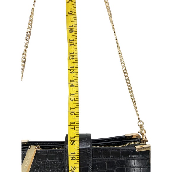 Dune London Black Sling Bag Croc Crocodile Embossed Print - Picture 10 of 12